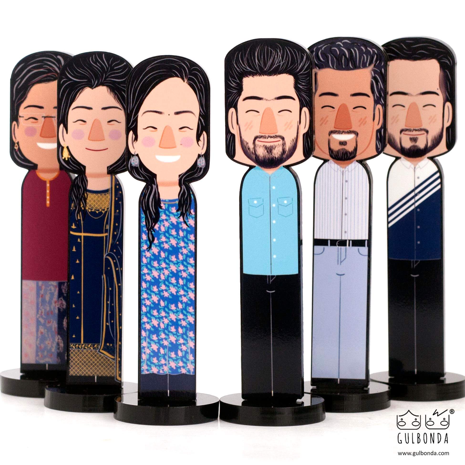 Set of 6 Gulbonda Personalized Family Gift